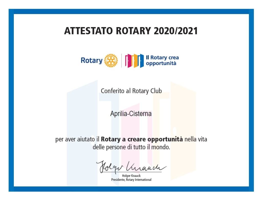 AL RC APRILIA-CISTERNA IL RICONOSCIMENTO DI HOLGER KNAACK (PRESIDENTE DEL ROTARY&nbsp;INTERNATIONAL)